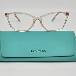 Tiffany & Co TF2205 8328 Nude Transparent Gold Cat Eye Eyeglasses Frame w/ Case